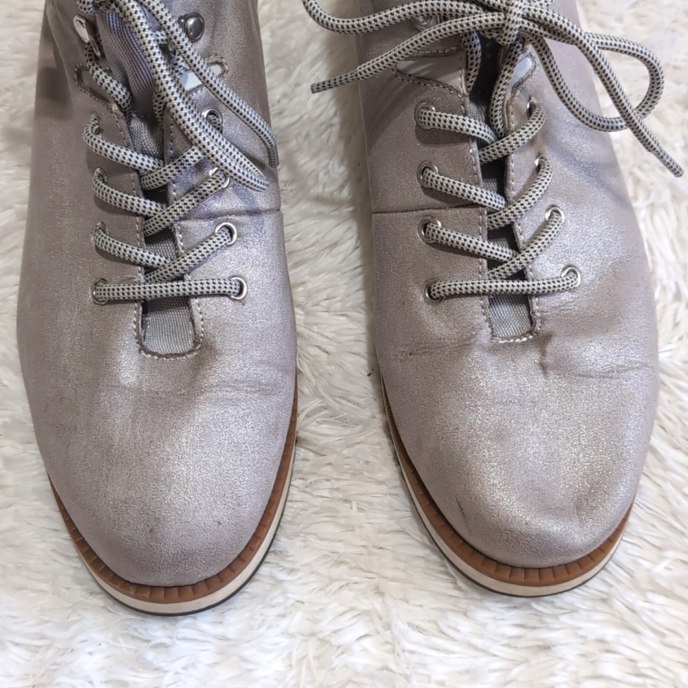 🔴SALE! Cliffs by White Mountain Silver Gray Collins Hiking Inspired Ankle Boots - Picture 9 of 15